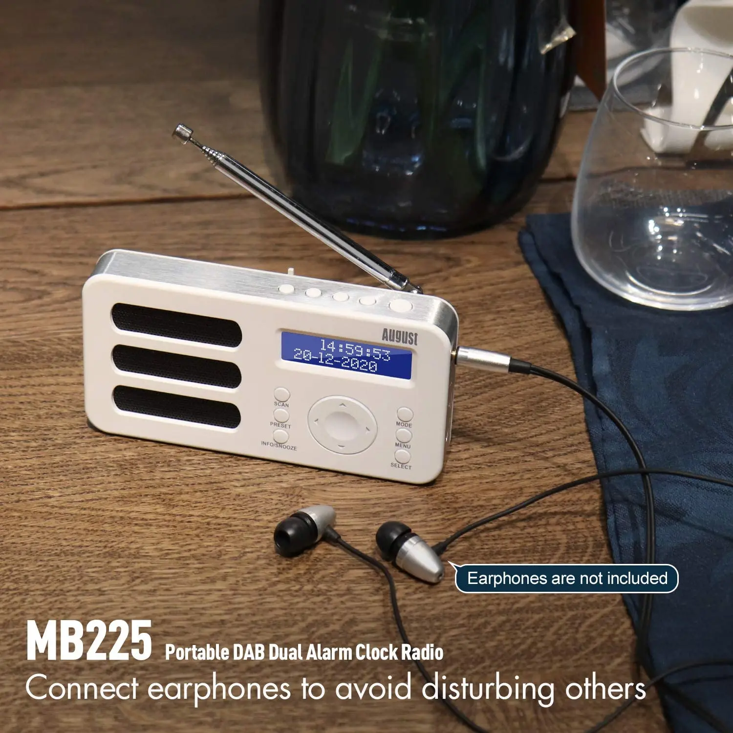 Портативное цифровое радио August MB225 DAB/DAB +/FM RDS функция двойная сигнализация