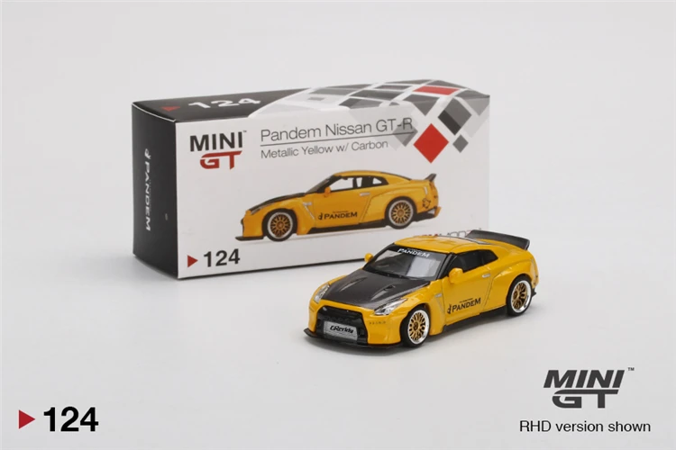 

MINI GT 1:64 Nissan GT-R R35 Pandem Yellow Black Rocket Bunny RHD