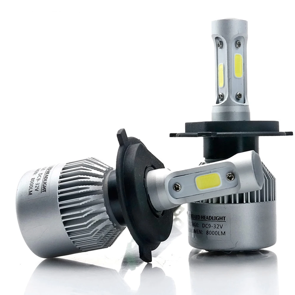 Светодиодный головной светильник лампы H4 (Подол короче спереди и длиннее сзади) ЛУЧ H7 H11 H1 H3 9005 9006 COB 72 Вт 8000lm 4300 К 6500 авто фары автомобиля светодиодный светильник лампы DC12V 24V