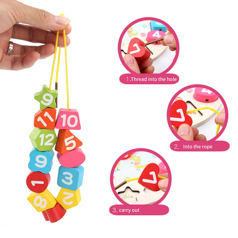 Дошкольные математические игрушки Монтессори детские цифровые часы деревянные