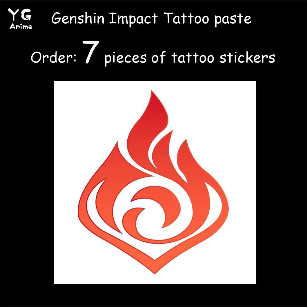 Аниме Genshin ударная тату паста 7 элементов Оружие глаз оригинальный Косплей