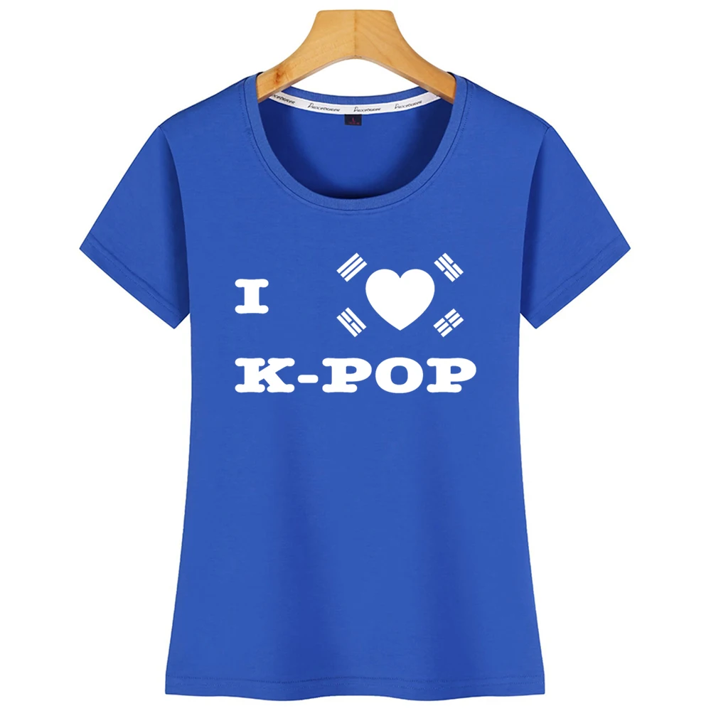 Топы футболка женская я люблю Kpop Корейская Kdrama Namsan смешная белая короткая |