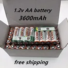 Новинка 100%, оригинальные 1,2 в AA 3600 мАч NI MH предварительно заряженные аккумуляторы NI-MH аккумуляторная батарея AA 3600 для игрушек, микрофона камеры