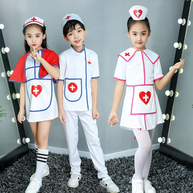 Белый доктор медсестра ролевые костюмы для детей представление в детском саду