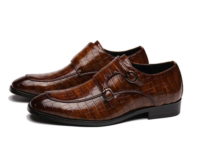 Официальная оксфордская обувь с острым носком и ремешком в британском стиле для