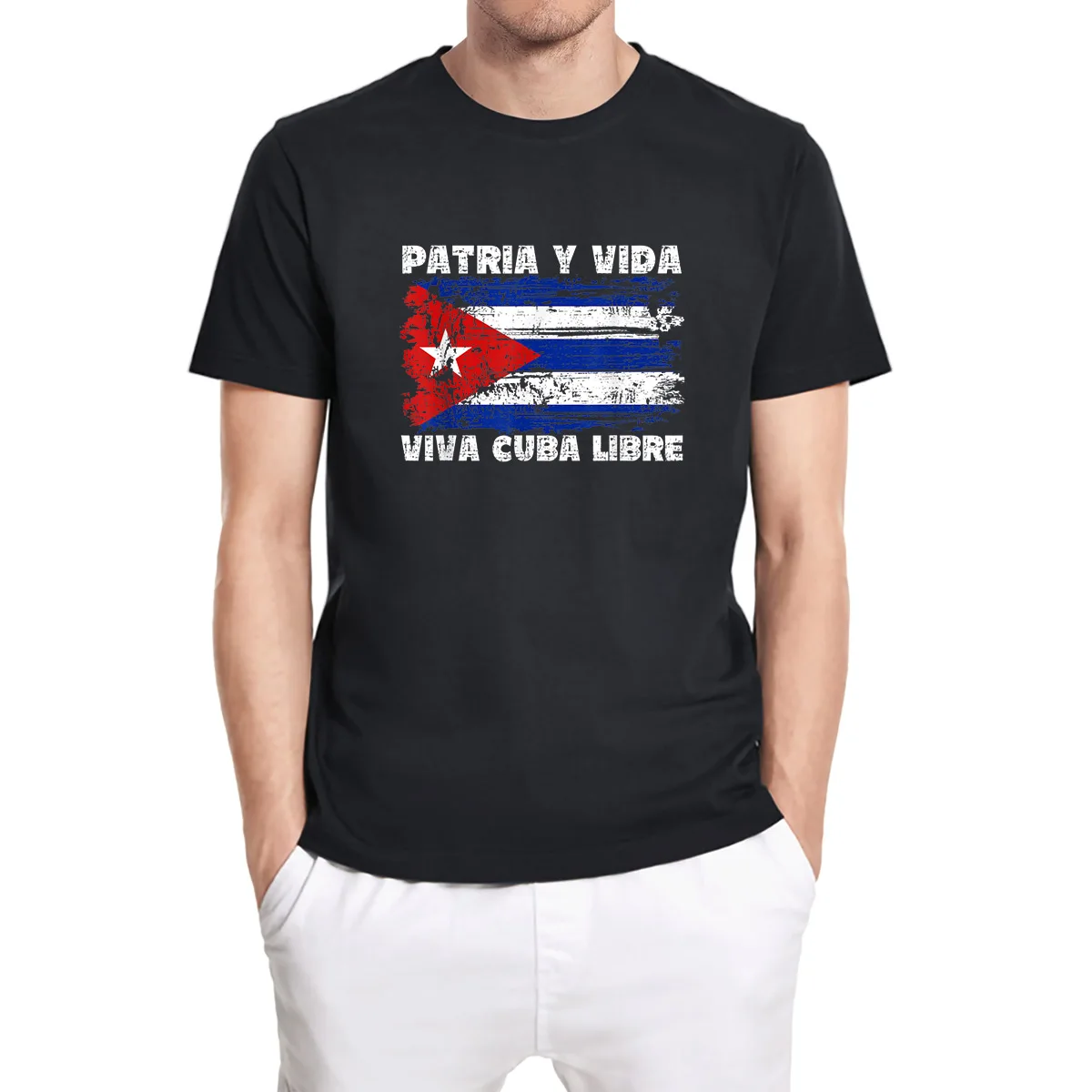 

Viva Cuba Libre Patria Y Vida Cuba Flag Cuban Revolution Vintage Summer Unisex T-Shirt Men's Vintage T-Shirt Eu Siz
