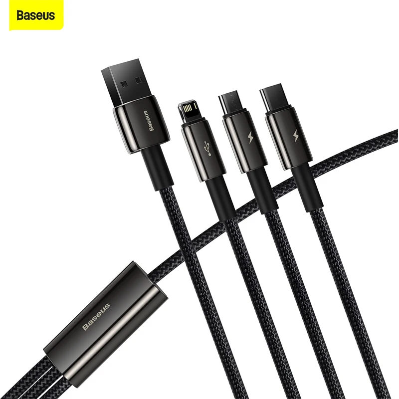 

Baseus 3 в 1 USB C Mircro Usb кабель для Huwei Samsung для iPhone 13 12 11 Pro Max XR 8 Plus Кабель зарядного устройства линия передачи данных