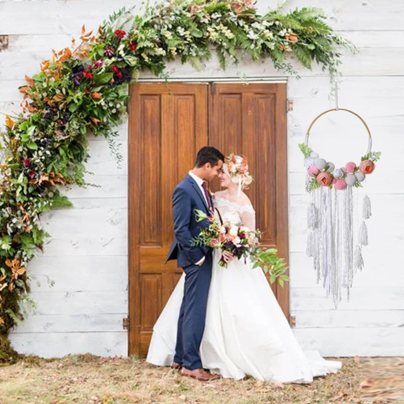 

Boho Dream Catchers with Rose Flowers Handmade Dreamcatchers for Wall Hanging W3JC