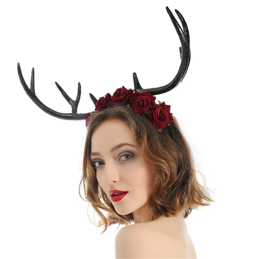 Для женщин олень обруч на голову с рогами в готическом стиле рога животных Ретро