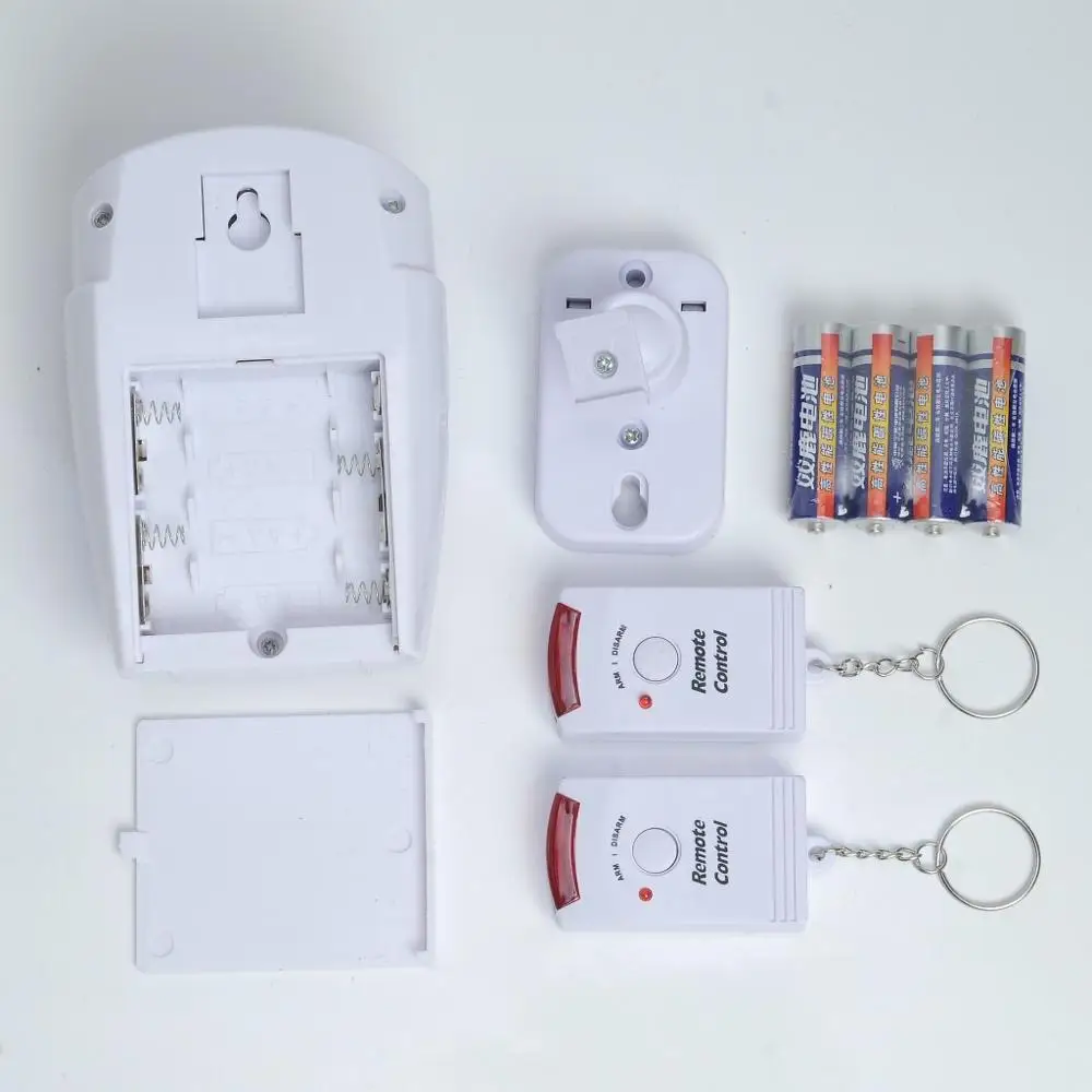 

Home security alert infrared sensor timbre inalambrico exterior wireless alarm system with 2 remote controller