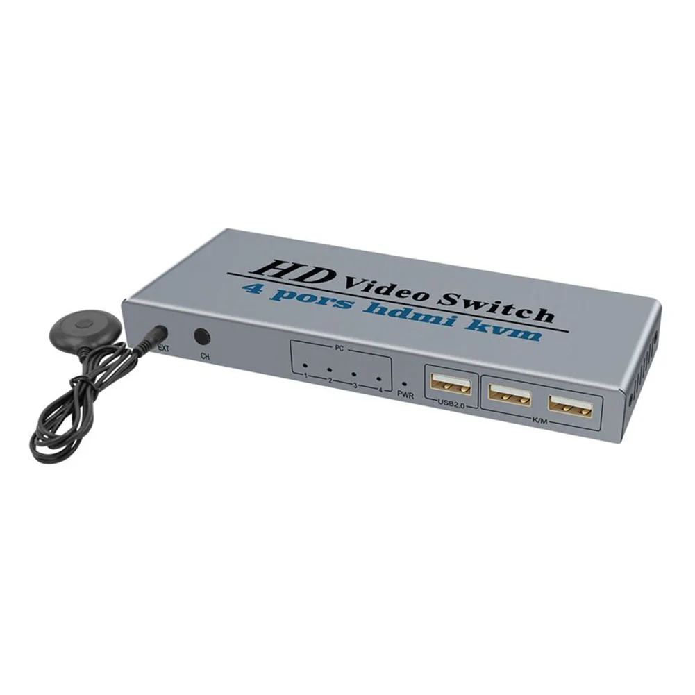 

KM41 4 Port HDMI-compatible 1.4 KVM Switch 4K for 4 PC Computers Sharing One Monitor Keyboard Mouse Printer Accessories