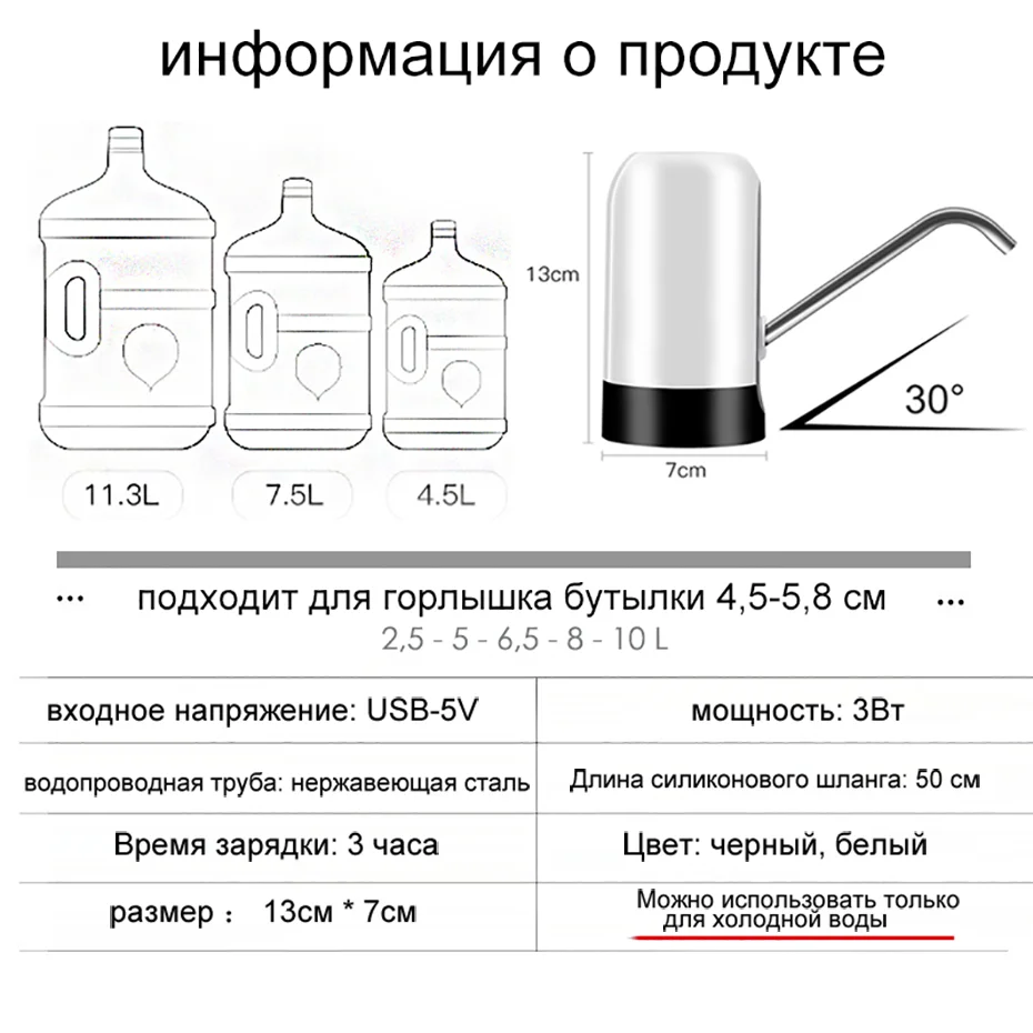 Диспенсер для воды 19 литров л с Usb-зарядкой |