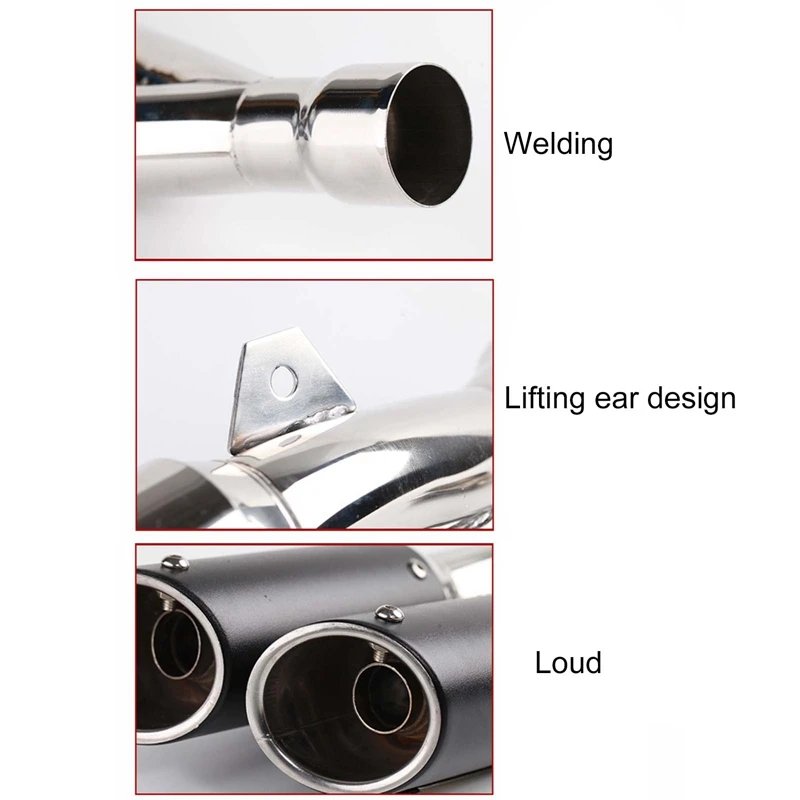 

Universal Motorcycle Exhaust Stainless Steel Pipe-double out Thunder-sliding Exhaust Pipe Muffler for Honda for Yamaha