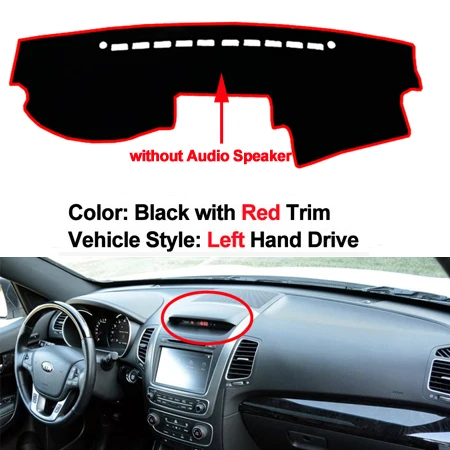 

Автомобильный внутренний коврик для приборной панели, накидка, коврик, подушка, 2 слоя, для Kia Sorento 2013 2014 LHD RHD