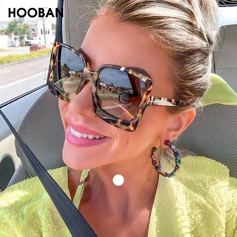 HOOBAN Роскошные негабаритные женские солнцезащитные очки модные большие