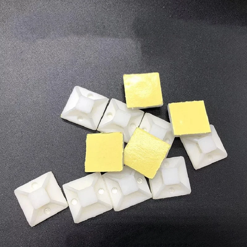 100 шт. белый кабель Установка 2 см x самоклеящаяся молния база настенная рамка