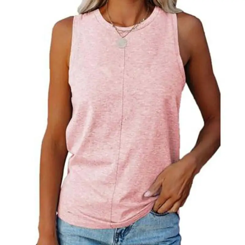 

VICABO Womens Clothes Summer Tank Tops Vest O-Neck Solid Casual Loose Sleeveless T-Shirt Tee Women Clothing 2021