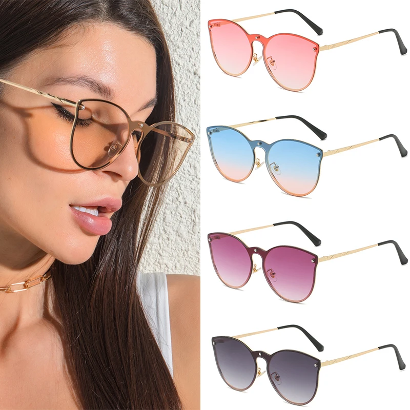 Сплошные солнцезащитные очки Модные градиентные цветные женские цельные