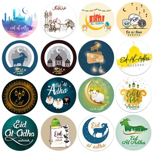 Наклейки Eid Al Adha, наклейки для вечеринки, украшения для творчества, счастливая ИД Al-Adha, подарки, самоклеящиеся наклейки