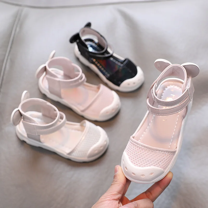 

Girls high-top Roman shoes 2021 summer new Baotou hollow breathable sandals baby soft-soled beach shoes