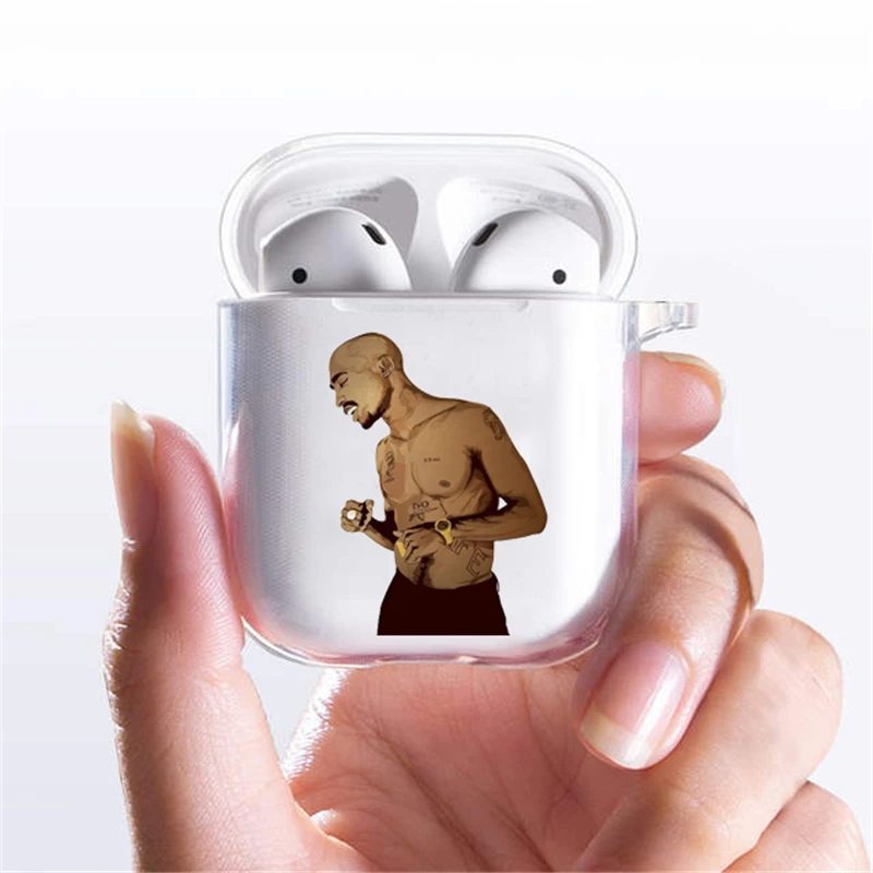 Чехол Rapper Tupac 2Pac Makaveli для Apple airpods чехол s 1 2 прозрачный Airpod мягкий наушников