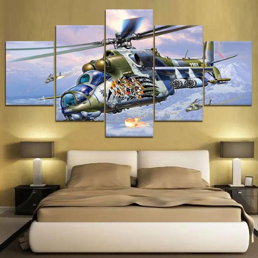 Картина на холсте с вертолетом HD печать плакат анимация уникальный подарок