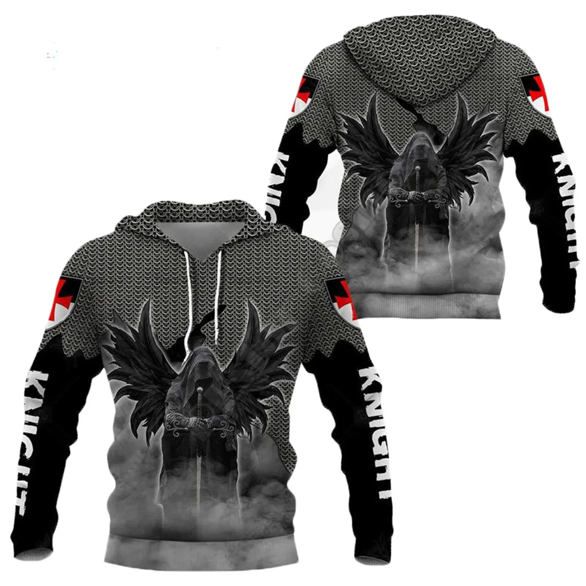 Мужские и женские свитшоты Knight Templar с 3D-принтом Иисуса костюмы для косплея 05 -