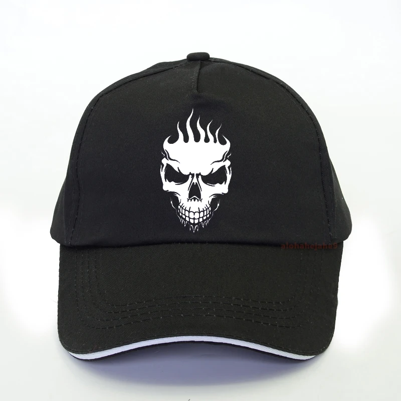

Бейсболка в стиле панк для мужчин, крутая бейсболка с головой черепа и пламени, в стиле Харадзюку, стильная шапка-Снэпбэк, стиль хип-хоп, лето