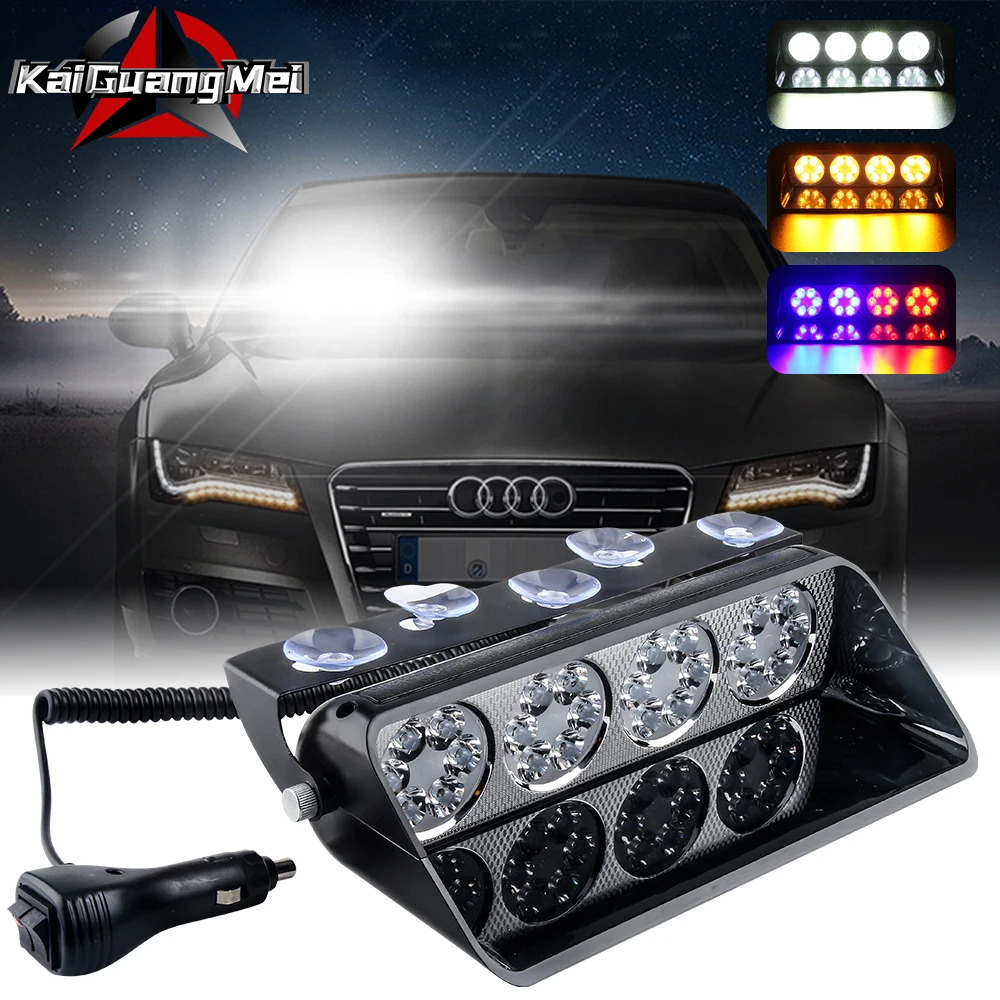 

LED Car Warning Light 12V Police Auto Strobe Signal Lamp SUV Truck Emergency Light 24LED Beads 18Model With Cigarette Lighter