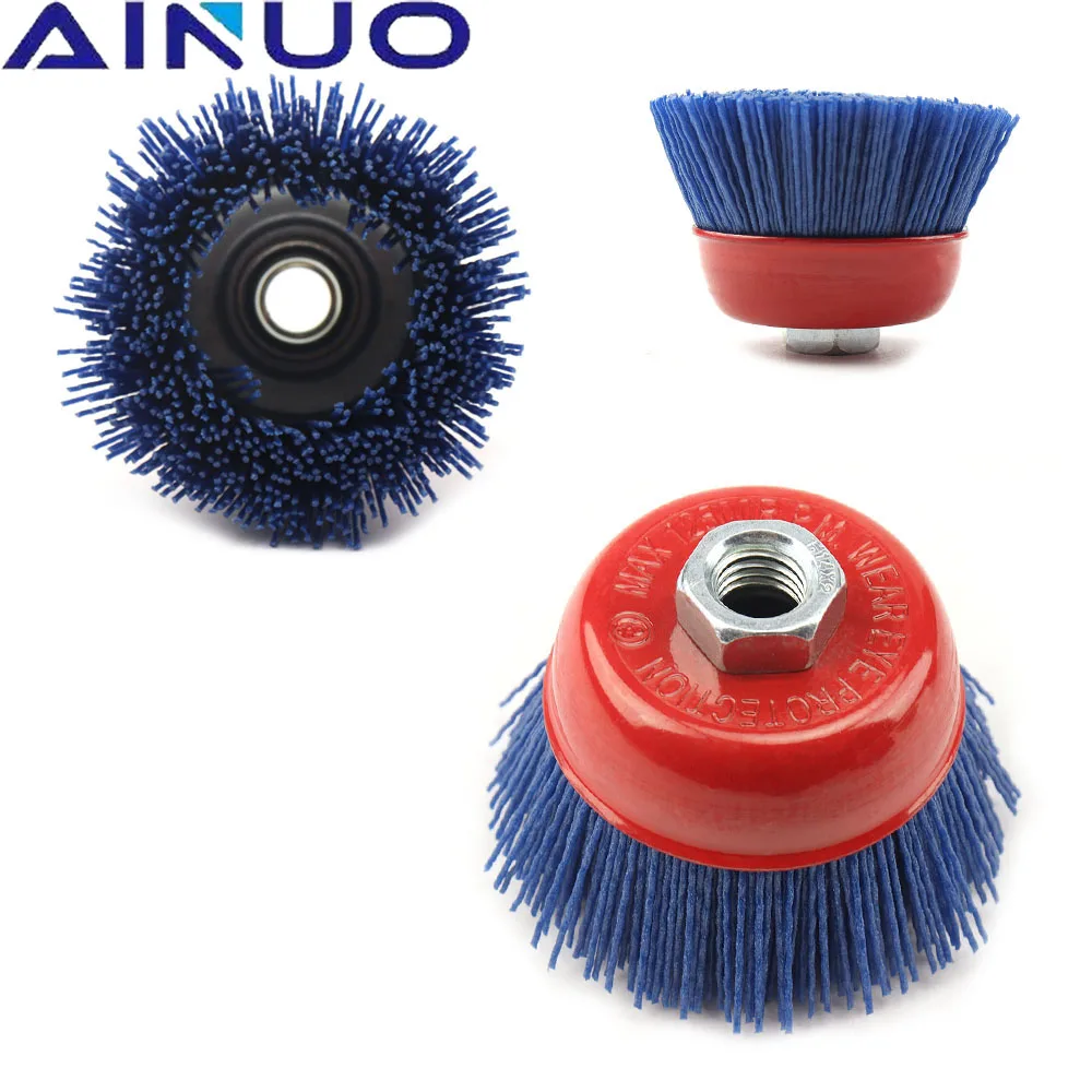 Колесо с нейлоновой абразивной щеткой 75mm 1 шт. полимерно-абразивный инструмент