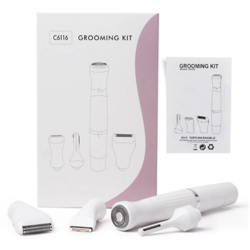 

Multifunctional Electric Female Eyebrow Trimmer and Facial Hair Removal 4-In-1 USB Rechargeable Painless Epilator