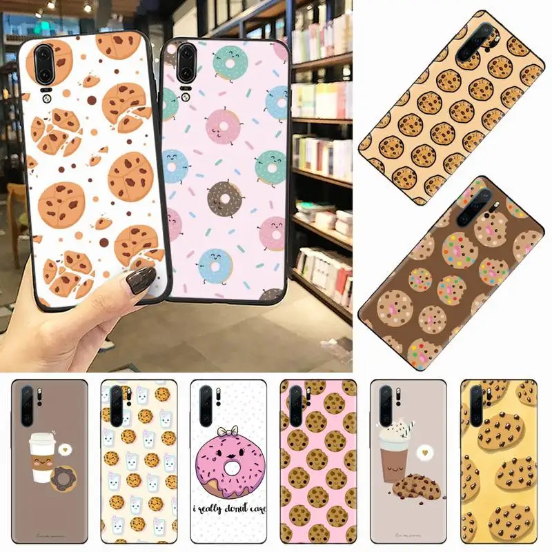 

Cartoon cookies Donuts Phone Case For Huawei honor Mate 10 20 30 40 i 9 8 pro x Lite P smart 2019 nova 5t
