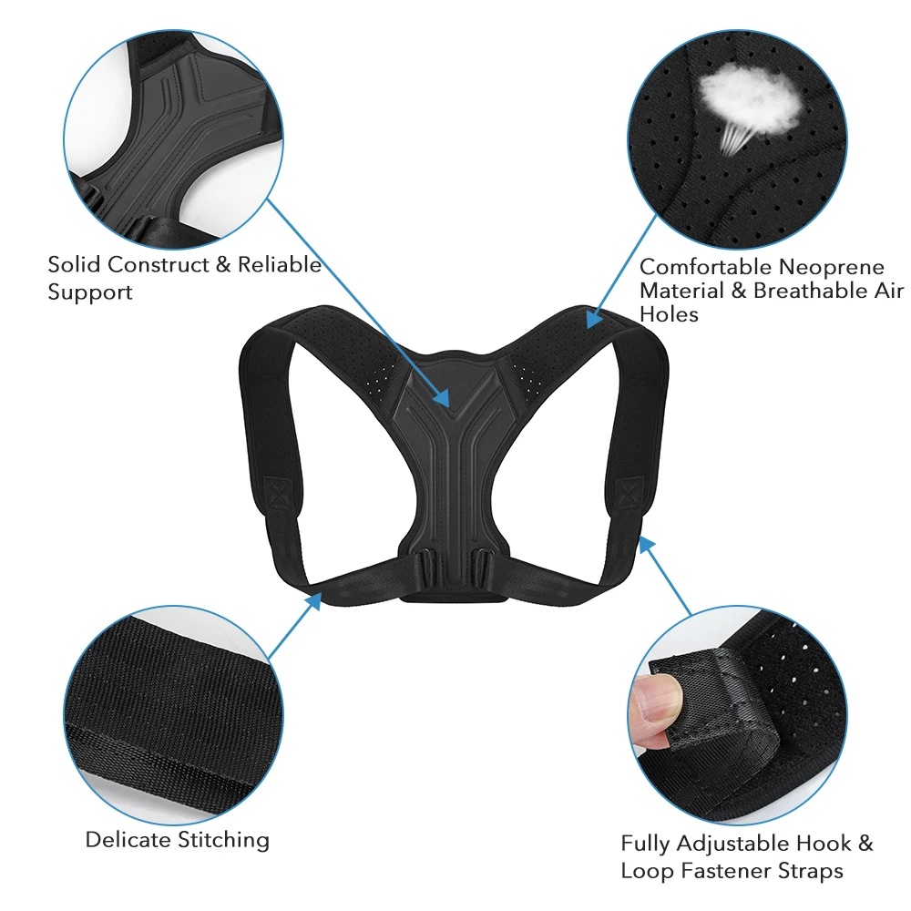 Регулируемый Корректор осанки для спины дышащий пояс поддержки и верхний плеч