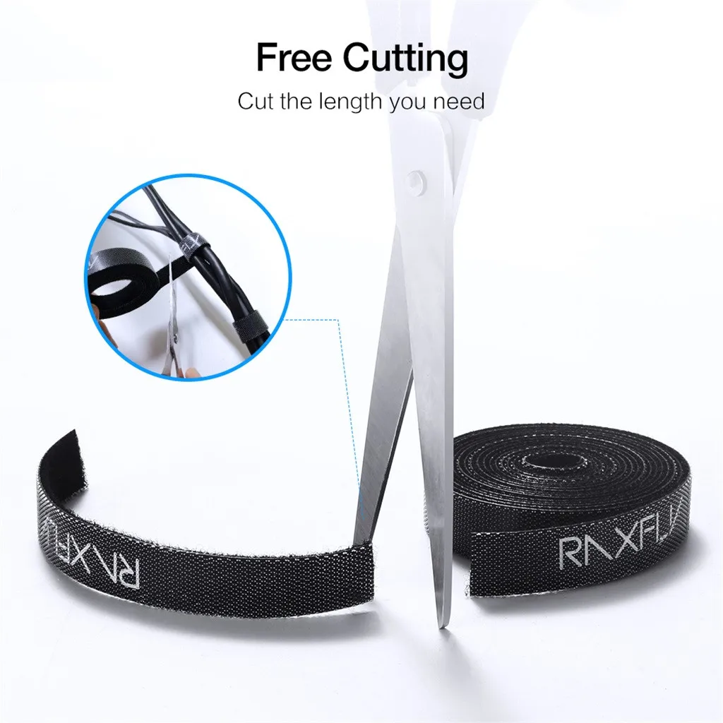 

1/3/5M Raxfly Ultra Thin Micro Soft Nylon Hook Buckled bandage Loop Fastener Magic Tape Clip Holder Cable Ties Strap