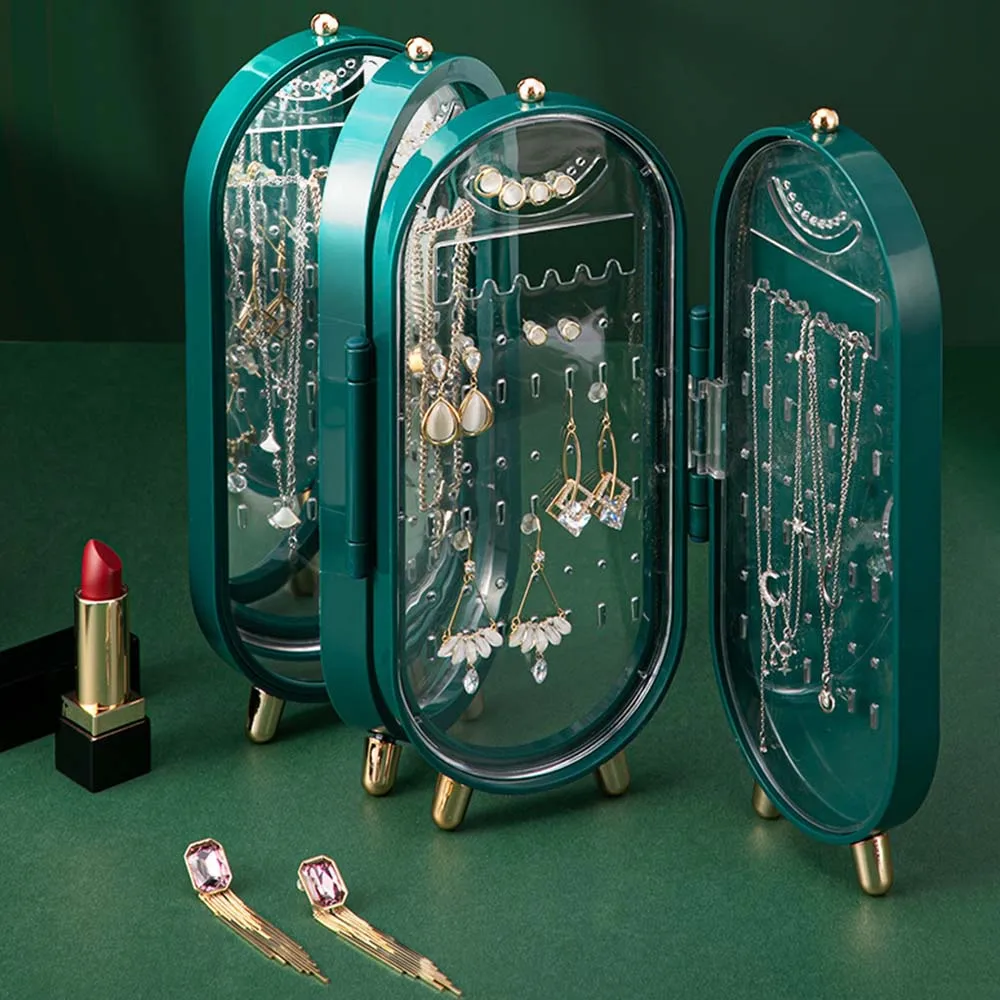 

New Jewelry Storage Box Earrings Display Stand Bracelet Necklace Organizer Foldable Portable Plastic Box 153 Holes Large