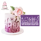 Трафареты для торта с одуванчиком, цветочные кружевные сетчатые трафареты для свадебного торта, трафареты для бордюра торта, форма для помадки, фотоформа для торта