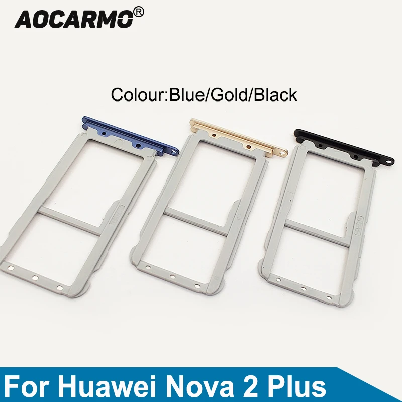 Aocarmo держатель карты Micro SD Nano Sim лоток для Huawei Nova 2 Plus Запасная часть | Мобильные