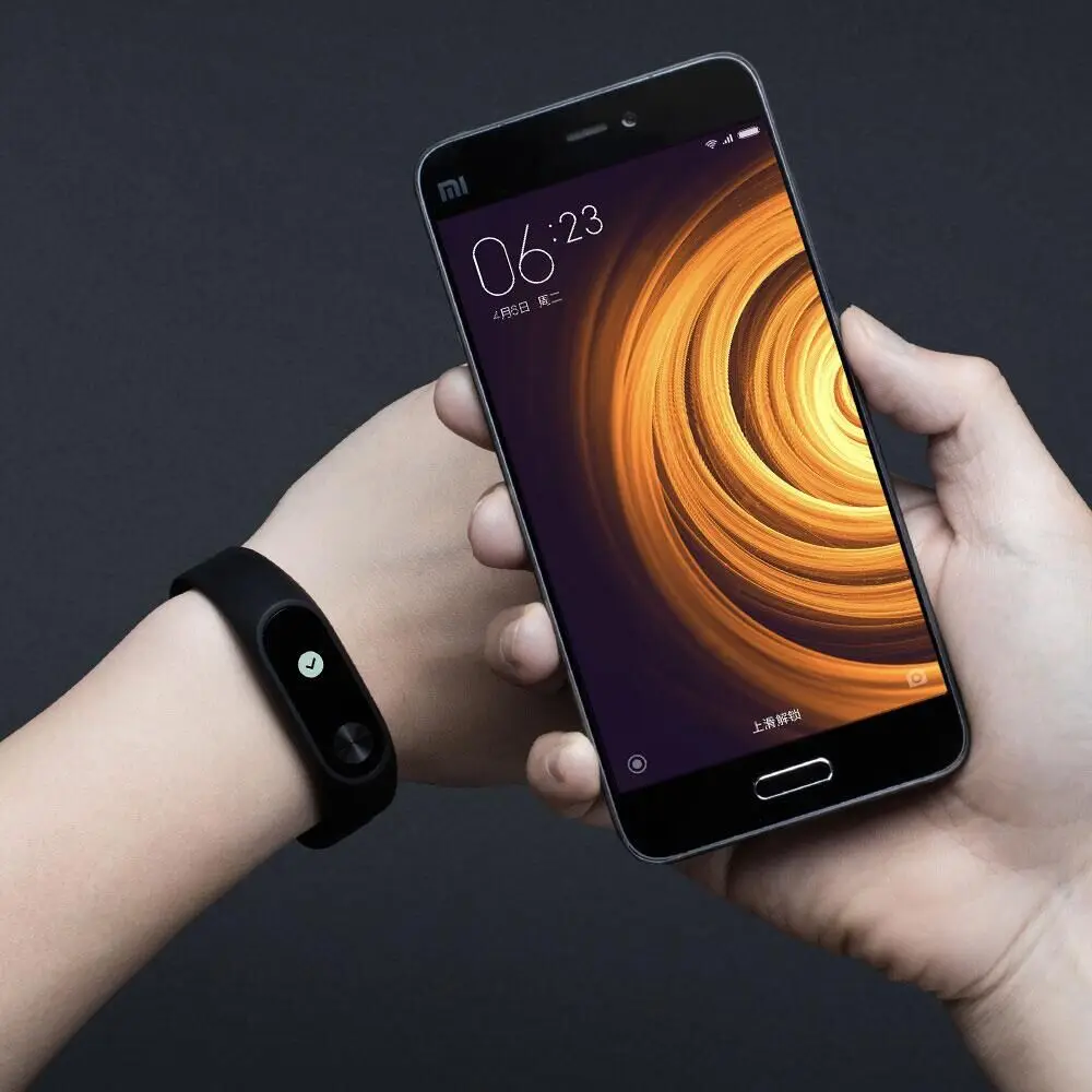 Смарт браслет Xiaomi Mi Band 2 Miband с пульсометром для Android iOS сенсорная панель OLED