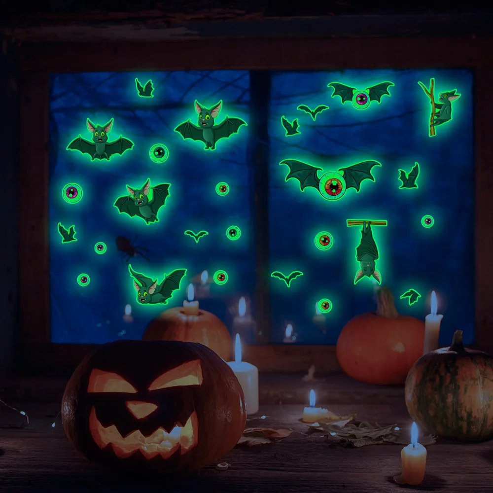 

Светящиеся Настенные наклейки на Хэллоуин, светящиеся наклейки, украшение для вечерние НКИ на Хэллоуин, фон