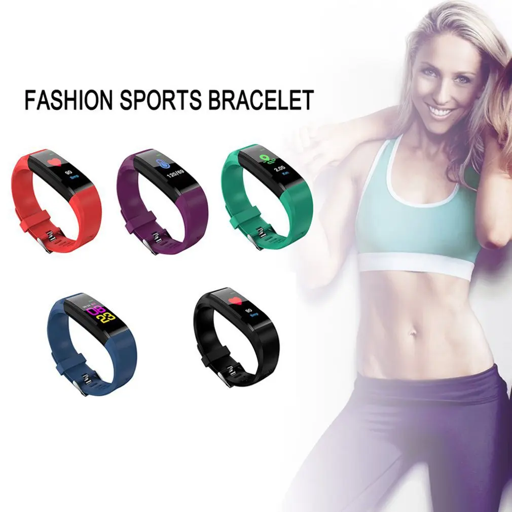 

115PLUS sports fitness pedometer color screen smart bracelet blood pressure wristband smart bracelet men's ladies watch