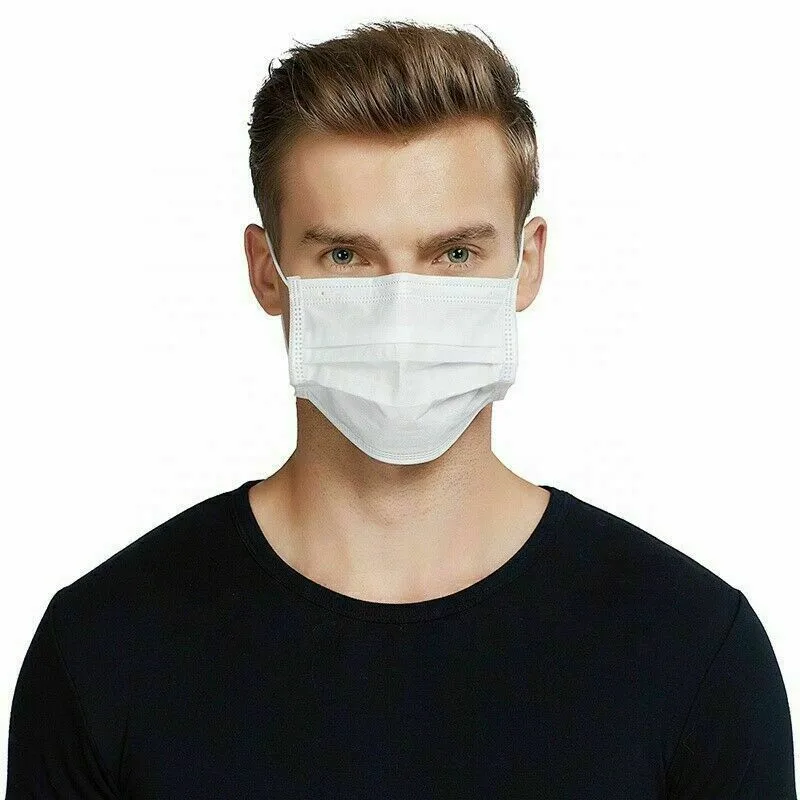 100PCS Wholesale 3-Layers Masks Disposable Ear-loop Face Mouth Dust-Proof Anti-Pollution Mask White Ear Loop | Аксессуары для