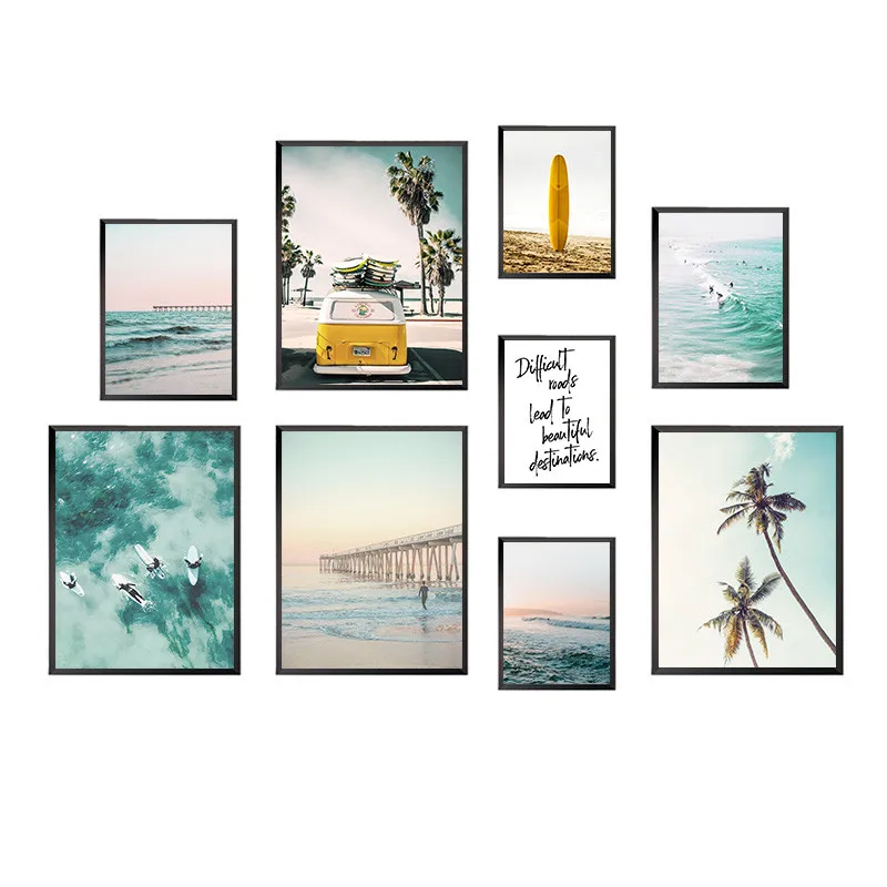 Картина на холсте с изображением Приморского побережья и деревьев | Дом сад