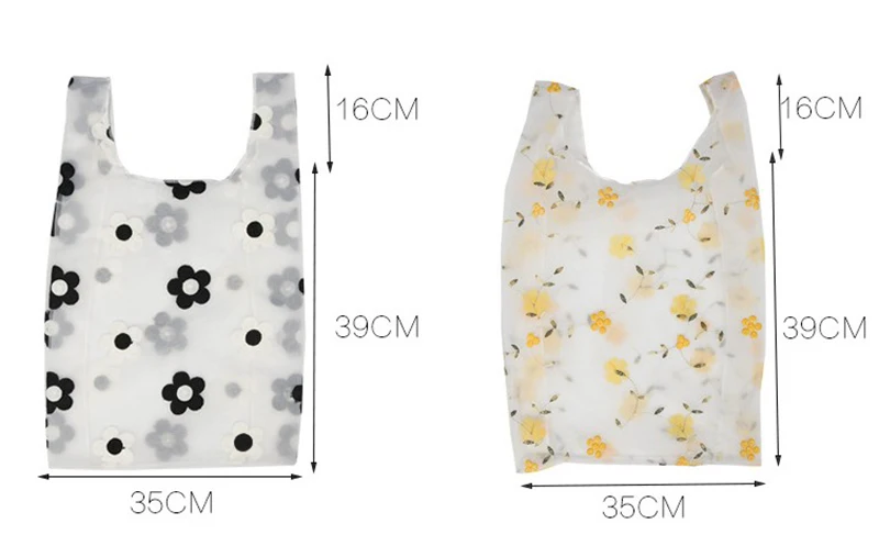 

Seethrough Double Organza Yarn Cloth Totebag Fresh Embroidery Flowers Lightweight Handbag High Quality Girls Eco Shopping Bag