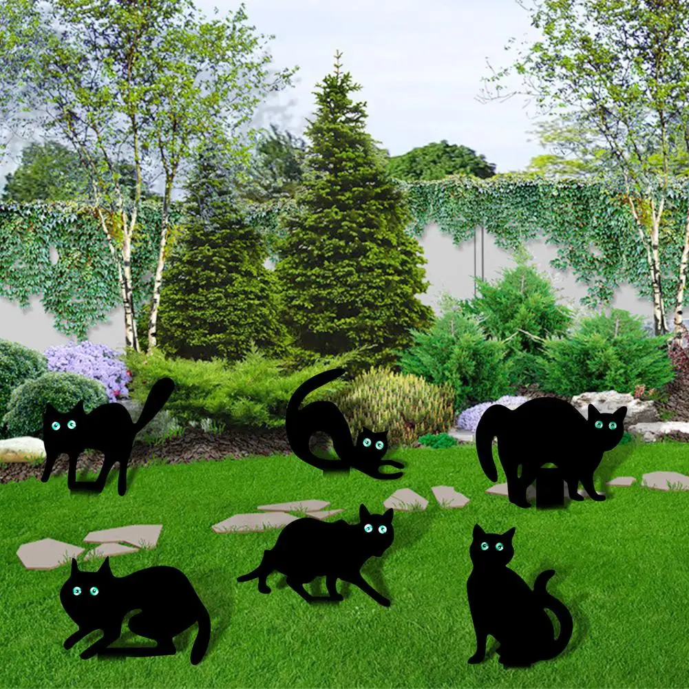

Cat Garden Stake Realistic Waterproof Weatherproof Animal Decoration Card For Courtyards Backyards Lawns Paths Sidewalks