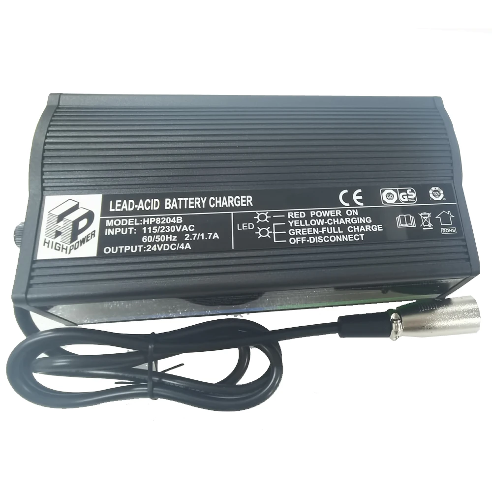 24 В/4 Ач HP8204B свинцово Кислотное зарядное устройство для электрического скутера