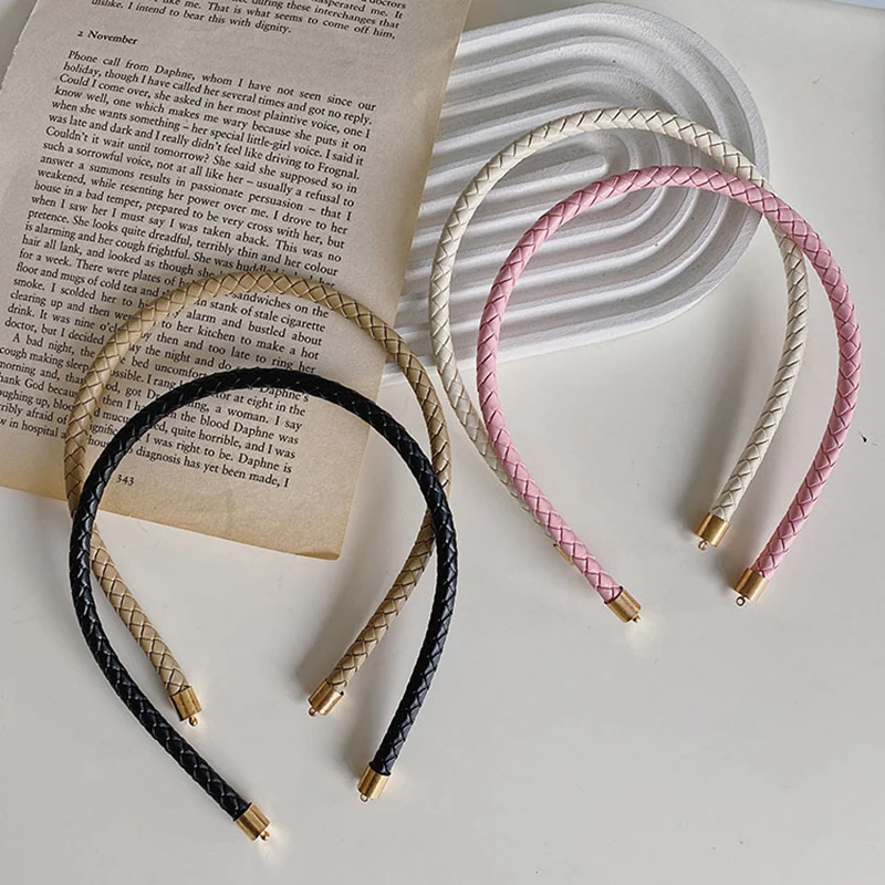 

Sen Female Face Wash Hair Accessories Fashion Pretty Twist Braided Cortex Hair Band Popular Imitation Leather PU Braid Hair Tie
