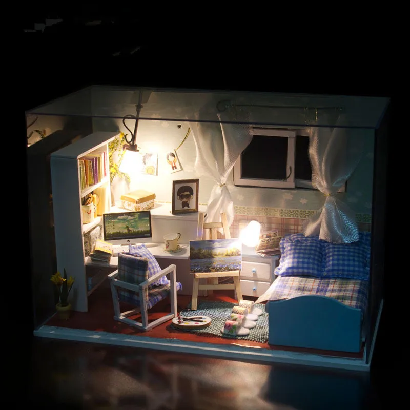

New Arrival DIY Dollhouse Heart of The Sea Wooden Furniture Miniatura Doll House With LED Light Assembly Handmade Model Kits Toy
