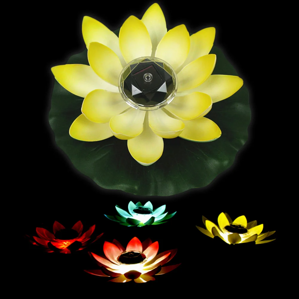 

LED Solar Powered Colorful Elegant Lotus Decoration Flower Pool Landscape Decorative Lights(Random Color)