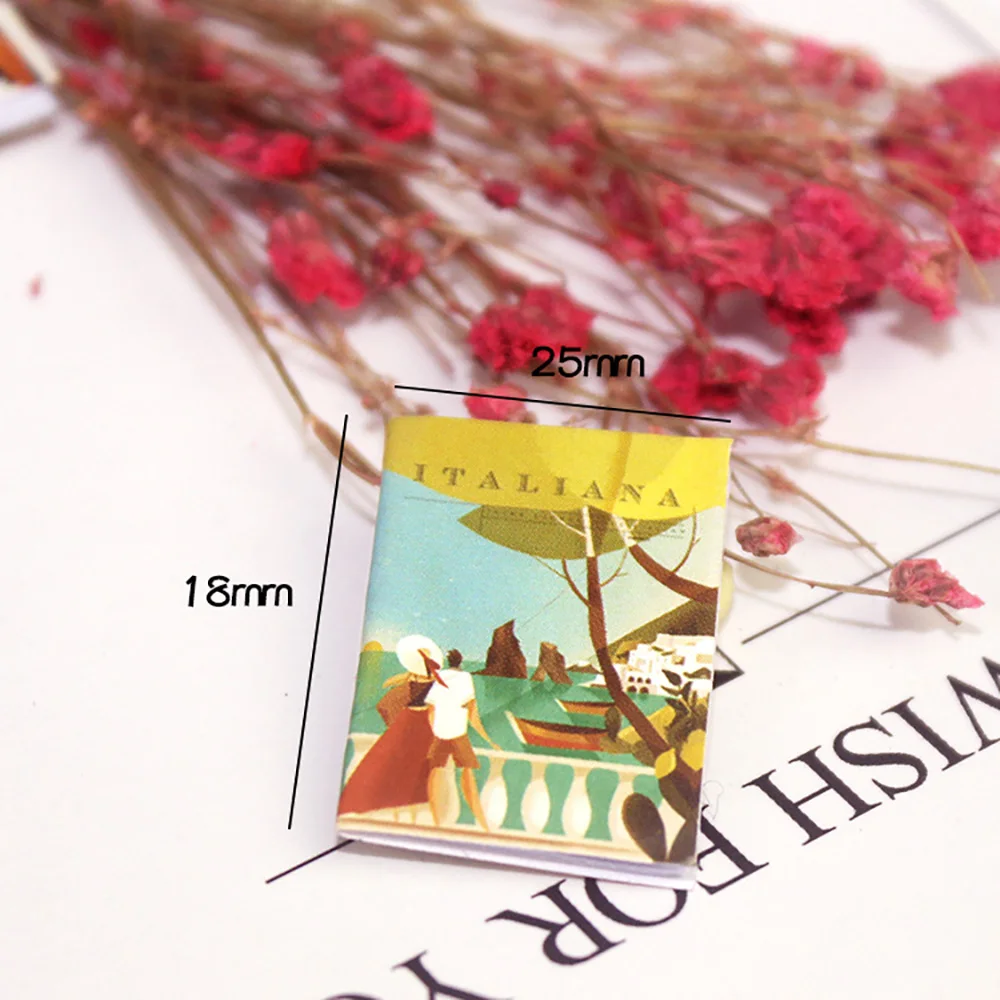 6 шт. Миниатюрные аксессуары для кукольного домика 1/12 мини-книга журналов