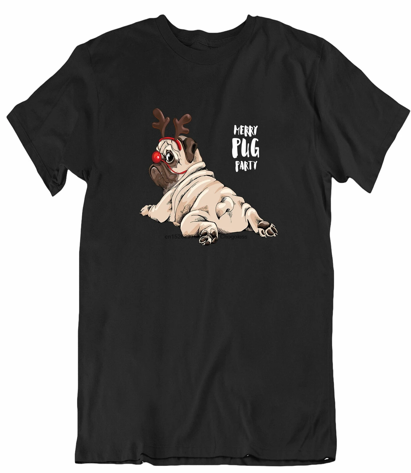 Веселая собака для вечевечерние (129) Рождественская футболка мужчин женщин детей